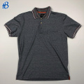 Men Gray Pocket Business Polo camisa