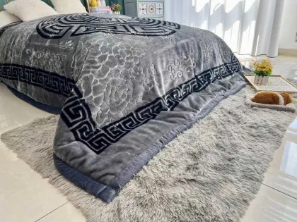 Wholesale 100% Polyester Korean Style Raschel Mink Blanket