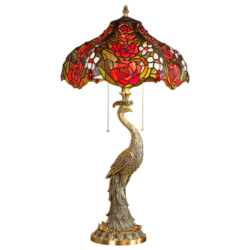 Copper Tiffany Art Table Lamp for Living Room Décor