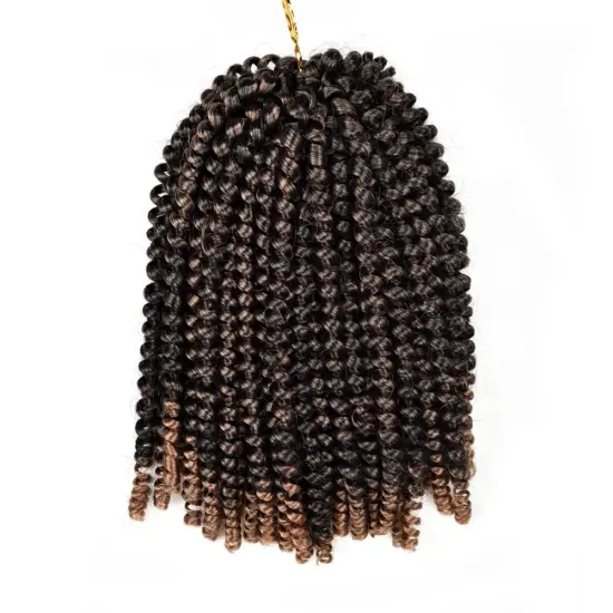 Alileader Crochet Hair Braids 8Inch Soft Spring Twist Hair Extension Micro Synthetic Curly Weave Crochet Braids