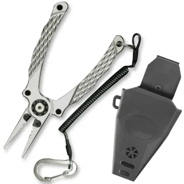 High-Quality 17.2cm Aluminum Fishing Pliers with Anti-Lost Rope and Holder Space for Saltwater Fishing