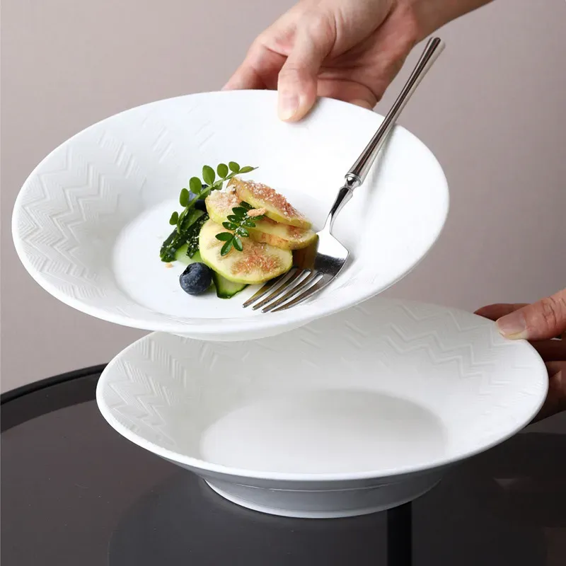 White Ceramic Spaghetti Bowl