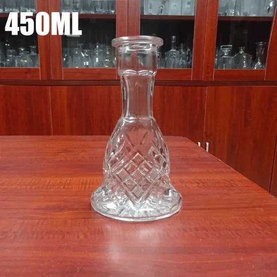 Machine made custom your own shisha glass bottle hookah 450ml