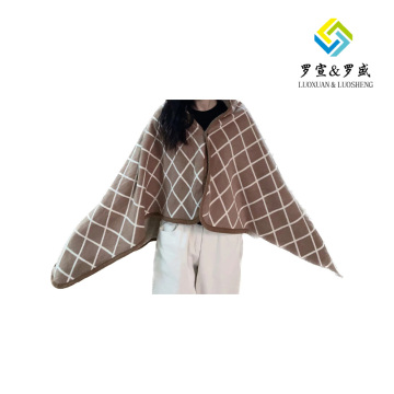 Coperta in feltro a quadretti marrone