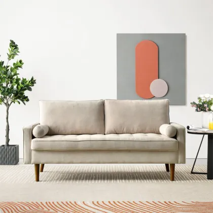 Fabric sofa simple modern double triple apartment sofa