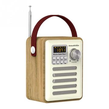 Mini Portable Radio Handheld Digital FM Receiver USB TF MP3 Player Bluetooth Speaker Rechargeable Home Digital Clock