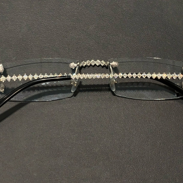 Hip Hop Luxury Glasses: 9K Gold Real Diamond Metal Frames