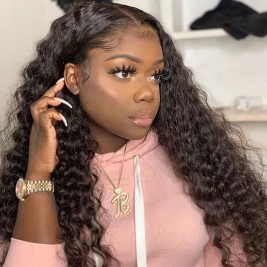 Glueless Water Wave Brazilian Virgin 13*6 Lace Front Wig With Natural Hairline Preplucked Hairline Baby Hai