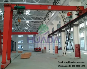 5 to 32 ton warehouse single girder electric hoist semi gantry crane for sale