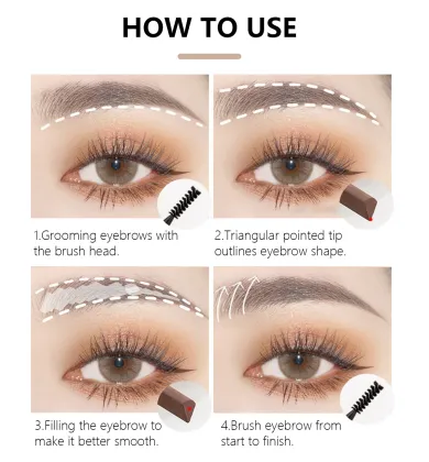 Wholesale Waterproof Eyebrow Pencil with Brush - OEM Cosmetics