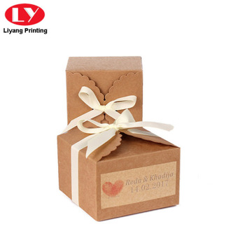 Cookies Kraft Paper Box con fiocco a nastro