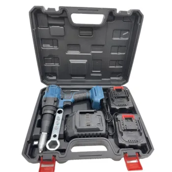 2.4-4.8mm 21V Portable Cordless Rivet Tool: Electric Battery Rivet Nut Gun with LED Light and 2pcs 2.0Ah Battery Set