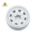 White 8 Spoke Steel Trailer Rode 14x6