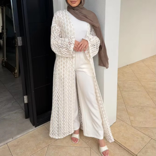 ژاکت کش باف پشمی باز قلاب بافی کنتراست