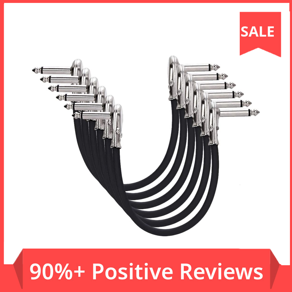 6Pcs 1/4 Inch Guitar Effect Pedal Instrument Patch Cable - 6 Inch Instrument Cables for Guitar Effect Pedals Guitar Patch Cables