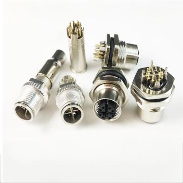 M12 Waterproof 8P Connector Wire End Pria X-Code Tiga Piece Set