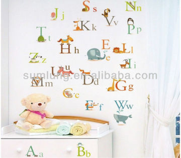 "Animal&Alphabet" PVC Wall Stickers for Children, Removable Wall Stickers 1/3