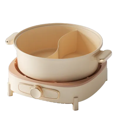 2024 5L Round Dry Burn Protection Hot Pot with Glass Cover