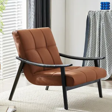 Italian top leather single ash wood sofa chair