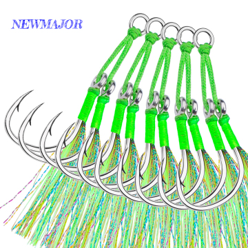 Newmajor Assist Hook Accessory Double Iron Plate med ljus tråd för havsbåtfiske