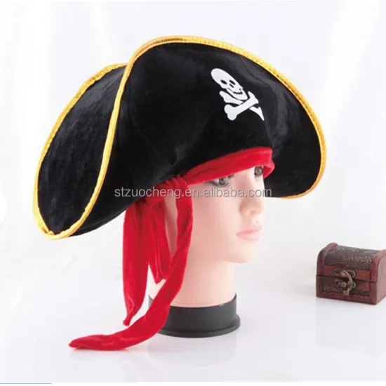 Caribbean Print Skull Pirate Hat: In Stock and Perfect for Masquerade, Dress Up, Cosplay Events