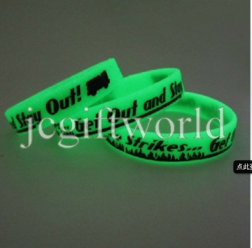 Promotional Glow in Dark Silicone Wristband Bracelet