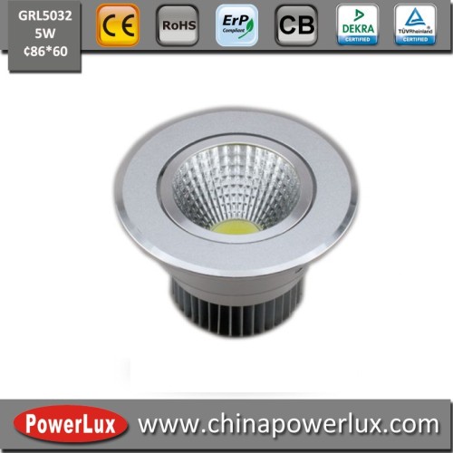 GRL5032 COB High quality LED Downlight anti-glare 5w downlight, CE ROHS Aluminium