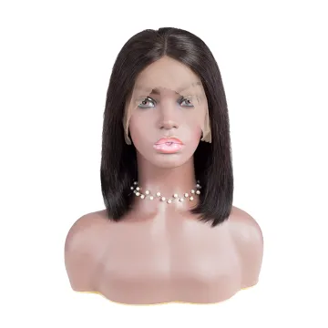 100% brazilian virgin remy human hair body wave short bob curly lace front wig with baby hair