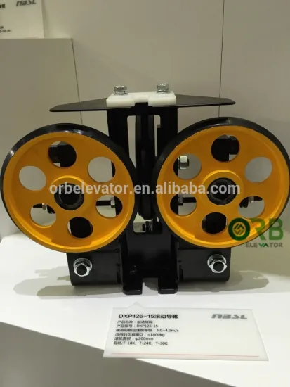 Passenger elevator roller guide shoe