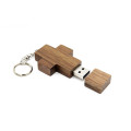 Pen drive USB em massa cruzada de madeira