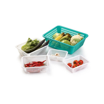 Colored Large Rectangular Kitchen Wash Basket for Fruits and Vegetables