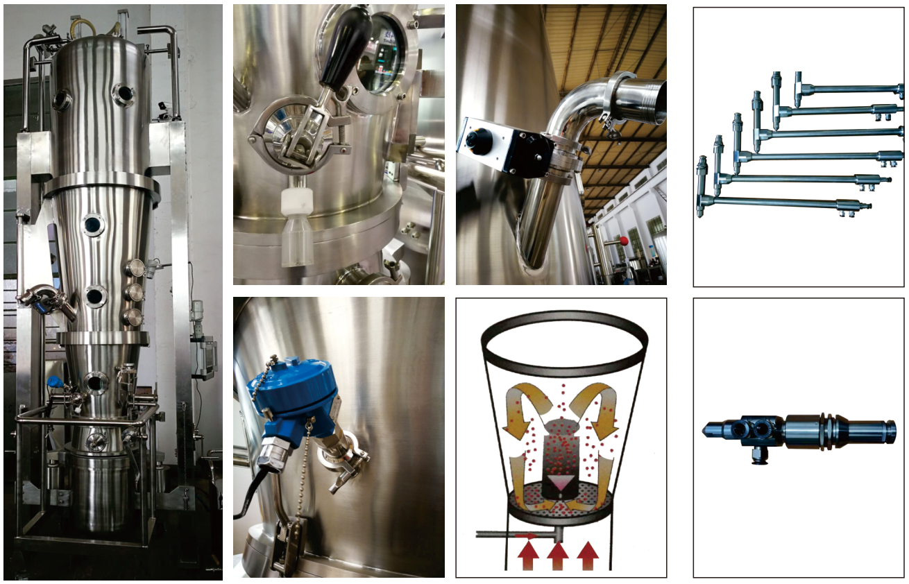 Pellets Fluid Bed Coater Powder Wurster Coating Machine, High Quality