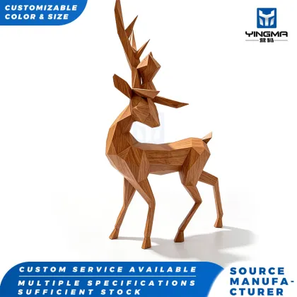 Geometric Antler Aluminum Sika Deer Sculpture