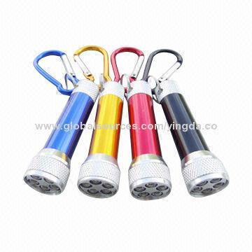 5 LED Flashlight with Carabiner, Customized Colors and Logos are Accepted