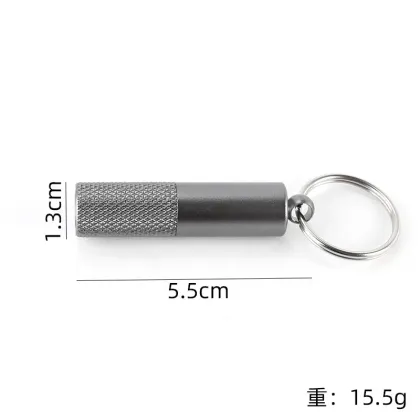 Stainless Steel Cigar Punch Cutter with Rolling Design and Keychain Ring