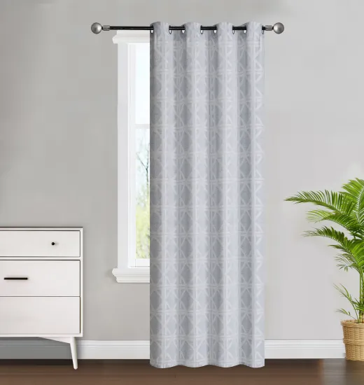 2023 High-Quality Geometric Jacquard Window Curtains for Living Room and Bedroom