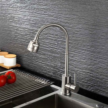 360 Flexible berputar keluli tahan karat Kitchen Sink Faucet