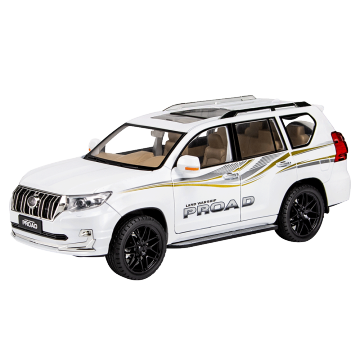 1/18 Scale Prado Alloy Car Model with Sound and Light Features, SUV Toy with Opening Doors