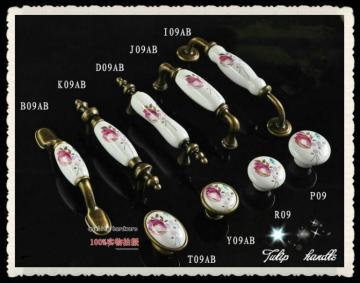 Ceramic Handle Luxury European Tulip Garden Knob