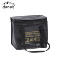 Black thermal insulation and cold protection essential outdoor picnic lunch bag