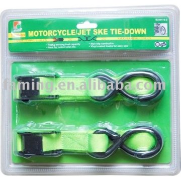 Green PES vynil coated hook cam buckle tie down gs