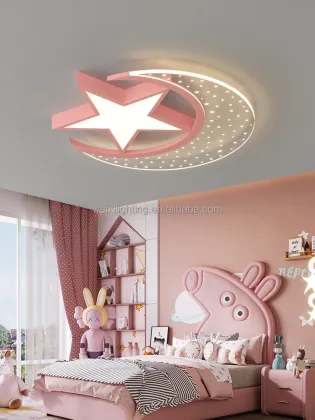 Iron Remote Control Dimming Children's Bedroom Ceiling Lighting - Modern LED Ceiling Lights