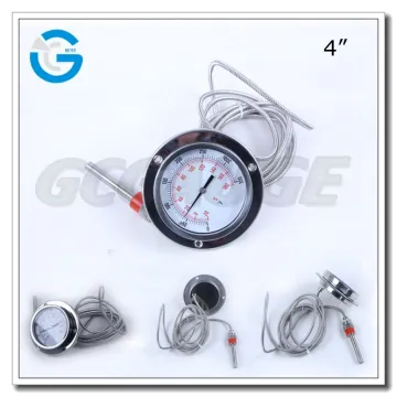 High quality all stainless steel back mounting industrial capillary temperature meter with flange