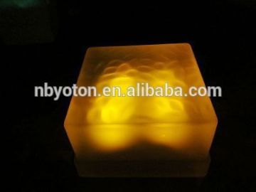 Glass Solar Brick Light with Yellow Color, Solar Garden Light