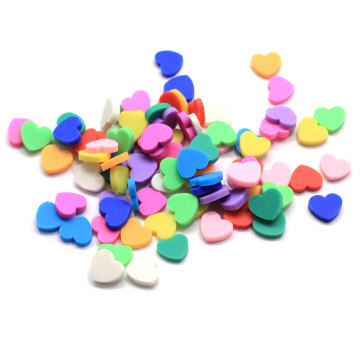 En gros 8 * 9 MM couleur polymère argile coeur arrose Saint Valentin coeur arrose assortiment pas cher en vrac coeur tranche artisanat