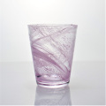 Beber taza de vidrio de jugo con acabado nublado de color