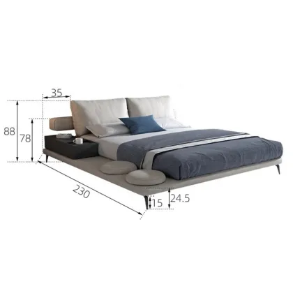 Modern King Size Bed Designs with Mattress and Tatami Style Furniture Set