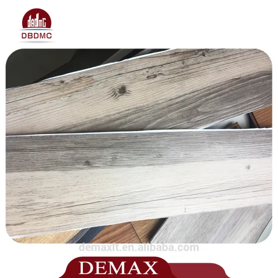 wood surface deep embossed with glue brushed on back self adhesive pvc vinyl flooring tile