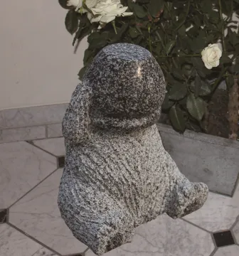 garden bear stone statue