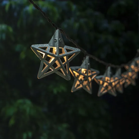 Outdoor LED Steel Hollow-out Star String 3AA Battery